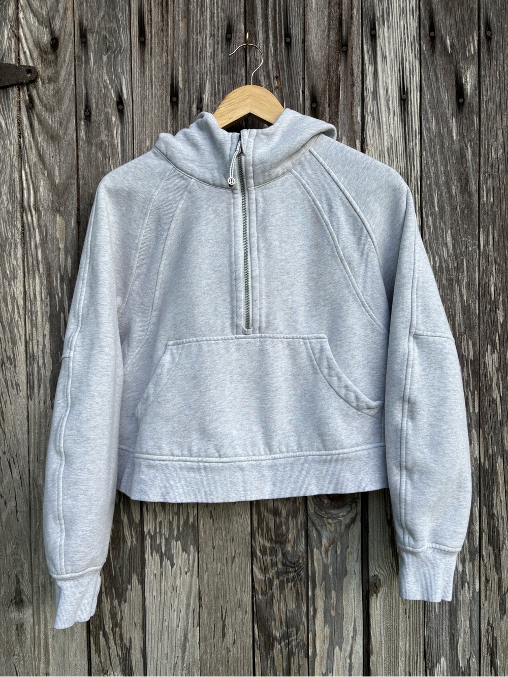 Lululemon Scuba Oversized Half-Zip Hoodie light gray size M/L